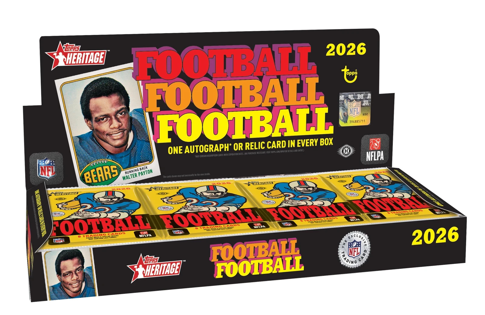 2026 TOPPS HERITAGE FOOTBALL HOBBY BOX (1 AUTO or RELIC) NFL New QTY