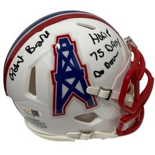 Robert Brazile Signed Houston Oilers TB Mini Helmet w/ 3x Insc JSA Witness COA