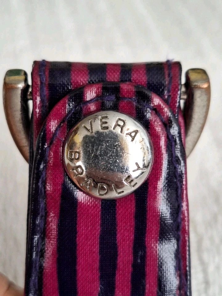 Vera Bradley петля брелок винил розовый/фиолетовый полоски - Изображение 2 из 4