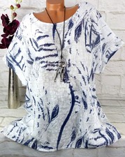 ITALY Shirt Tunika Bluse Top Oversize Baumwol...