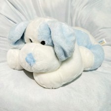 VTG 2000 Animal Alley Blue White Puppy Dog Stuffed Plush Toy HTF Toys R Us