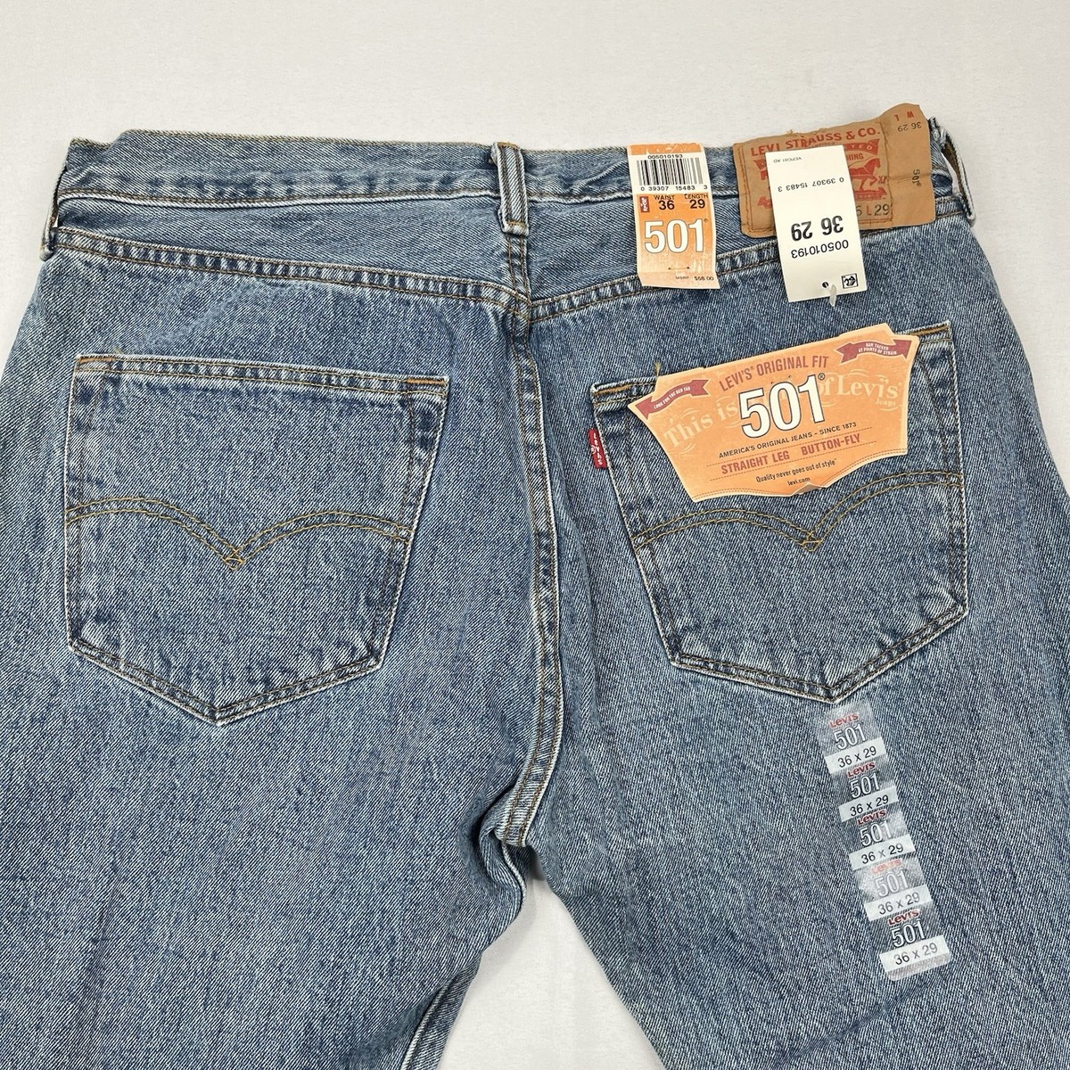 Levi's Mens 501 Original Denim Jeans 36w X 29l 29 Dark Stone Blue