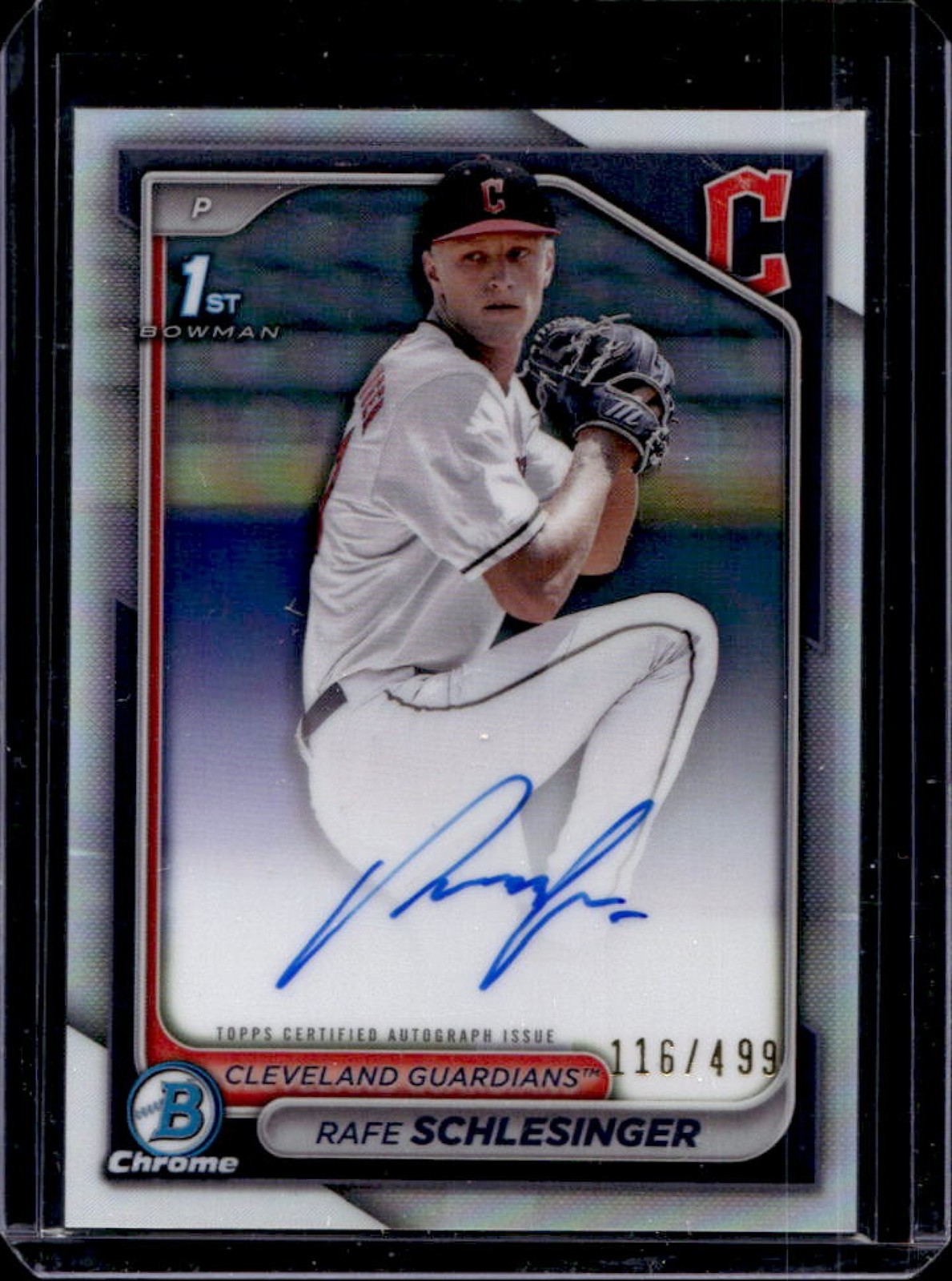 2024 Bowman Draft Rafe Schlesinger Chrome Auto Refractor 1st #/499 Guardians