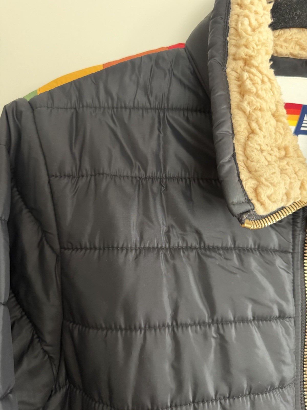 Aviator Nation Sunburst Puffer Jacket Black Women’s Size Large image 9