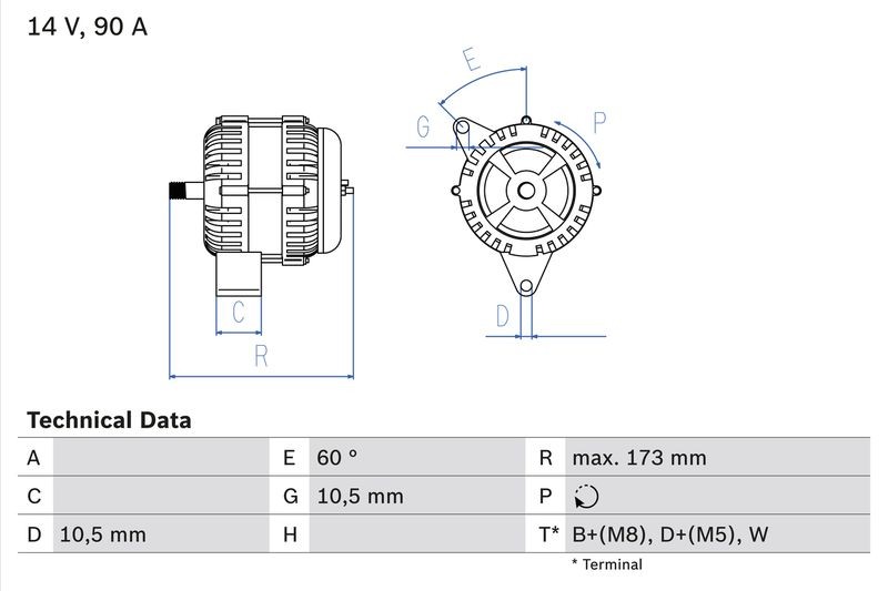 Alternator BOSCH 0986046000