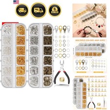 Jewelry Making Kit, 1260 Pcs Assorted Color Jump Rings Lobster Clasps with ...