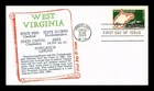 DR JIM STAMPS US COVER WEST VIRGINIA STATEHOOD CENTENNIAL FDC KHOL KRAFT