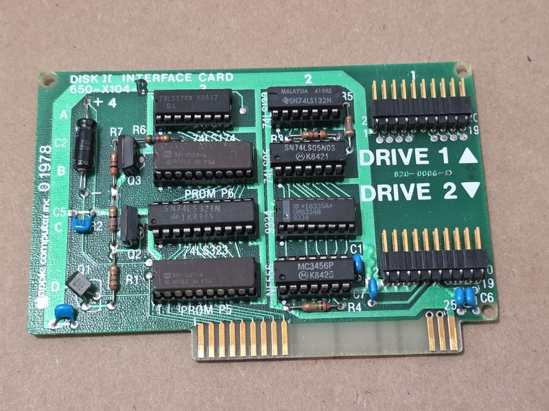 Apple IIe Disk II Interface Card 650-X104- TESTED - K8436