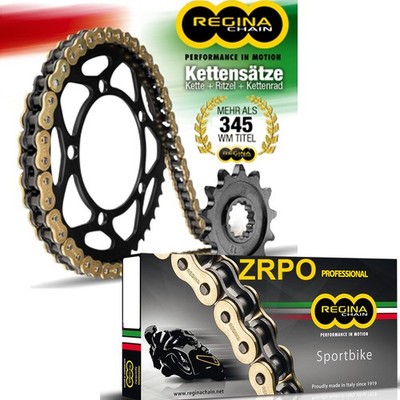 Kettensatz für Yamaha YZ 400 F K mit Regina ZRPO Rennkette Z-Ring Gold