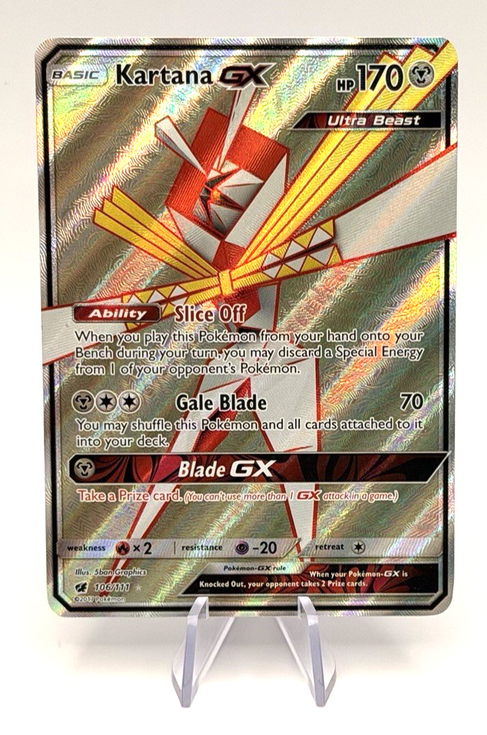 Kartana GX 106/111 Lightly Played Crimson Invasion Full Art Holo 2017 Pokemon