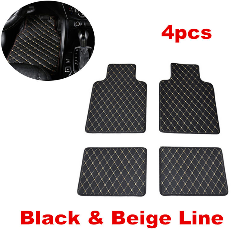 Universal Car Floor Mat PU Leather Front&Rear Set of 4 For Interior Accessories eBay