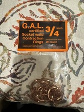 Bag of 20 G.A.L. Gage Co GAL certified 3/4  Socket Weld Contraction Rings