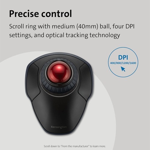 Dual Connectivity Orbit Wireless Trackball with Scroll Ring - Easy Navigation - Picture 9 of 11