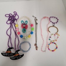 Lot Of 11 Kids Jewelry Costume Rings Bracelets Necklaces