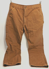 Carhartt Washed Duck Flannel Lined Carpenter Pants B111-BRN - Men's size 40 x 32