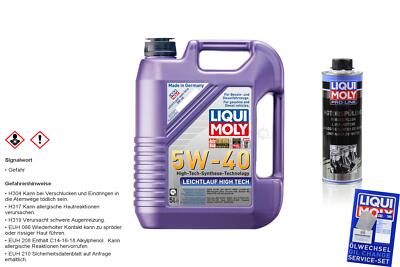Original Liqui Moly Set 5L Leichtlauf High Tech 5W-40 Pro-Line Motorspülung