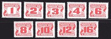 1973-74 SC# j28i-j37 Centenario Cuotas de Envío "Tercera Emisión" Conjunto de 9 Lote 389 M-NH