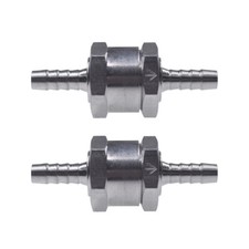 1/4" Fuel Check Valve One Way Inline Non Return Diesel Gasoline Black 6mm 2Pcs