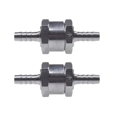 1/4" Fuel Check Valve One Way Inline Non Return Diesel Gasoline Black 6mm 2Pcs