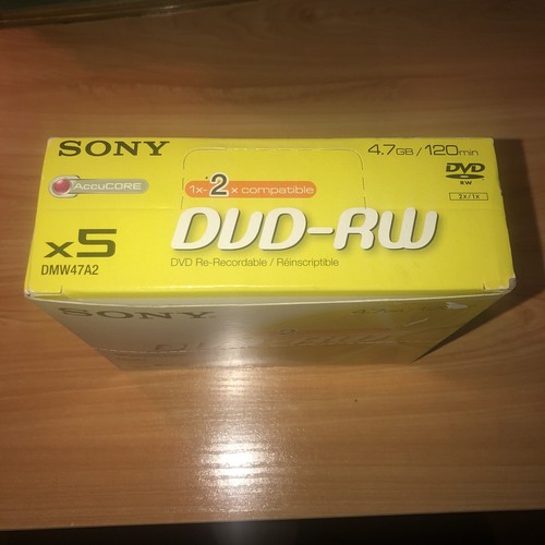 Sony Lot de 5 DVD+RW 2x vitesses 4,7 Go réenregistrables dans étui bijou DMW47A2 *neuf dans sa boîte* - Photo 3/11