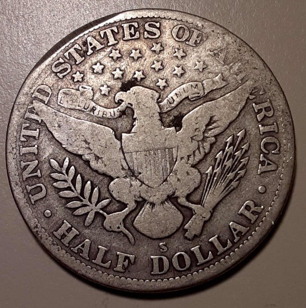 1915-S Barber Half Dollar US 50c San Francisco Mint mintage