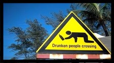 Drunken People Crossing Sign Crawling Ground Bottle Refrigerator Fridge MAGNET