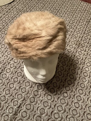 Antique Tan Fur Hat Couture Mink Fur Hat, 1960s Vintage Winter Hat, York  main image 3