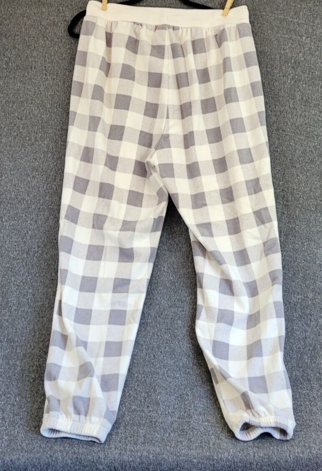 2 pc Set Buffalo Plaid Fleece Fall Pajamas - Gray and Ivory - Size XL Old Navy - Image 3 of 4