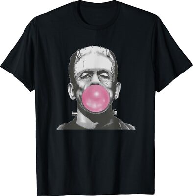 Frankenstein Monster T-Shirt with Pink Bubblegum Bubble T-Shirt