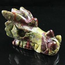 1 pieza natural dragón sangre jaspe tallado a mano dragón cráneo cuarzo cristal curación