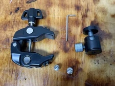 Super Clamp w/ 360  Ball Head Mount for Action Camera.