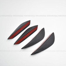 4 Pcs Car Front Bumper Fins Spoiler Protector Anti-scratch Carbon Fiber Pattern