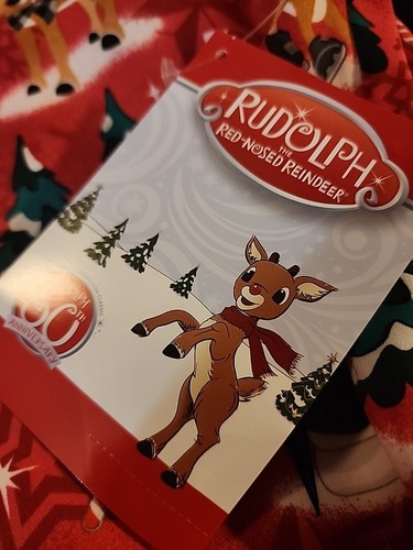 Rudolph The Red Nosed Reindeer V Neck Scrub Top Size Medium New With Tags - Picture 3 of 5