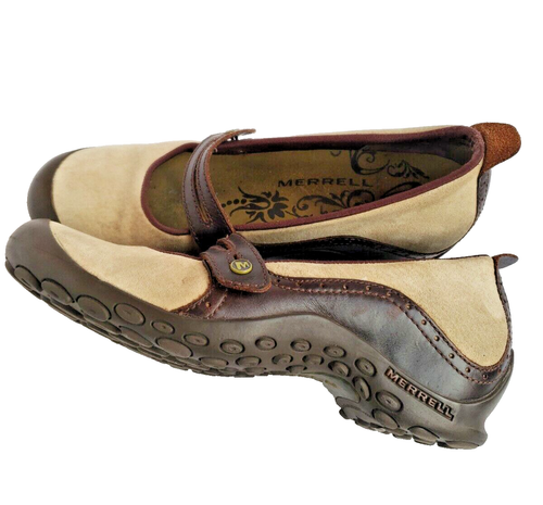 Merrell Plaza Bandeau Wedge Size 9.5 Mary Jane Shoes Taupe Brown J46404 Walking - Picture 4 of 9