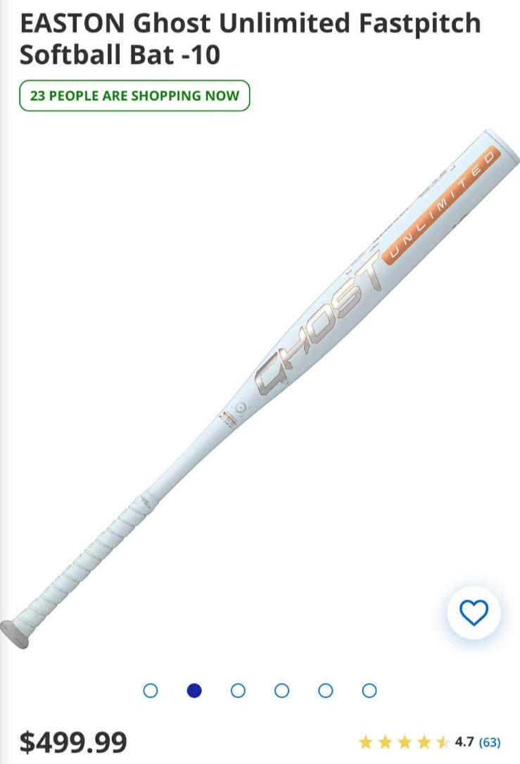 Batte De Softball Easton Ghost Unlimited (-10) 2025 - Modèle Avancé Pour Joueuse Confirmée, 33 Pouces / 23 Oz