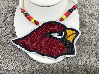 Native American Arizona Cardinals Beaded Necklace and Medallion |
