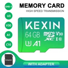 KEXIN 64 GB Micro SD Card Memory Card C10 U3 A1 V30 MicroSDXC UHS-I Card TF Card