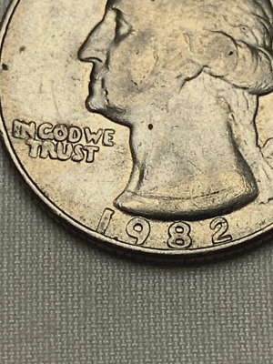 1982 P Quarter. Major Error! Mint Mark filled