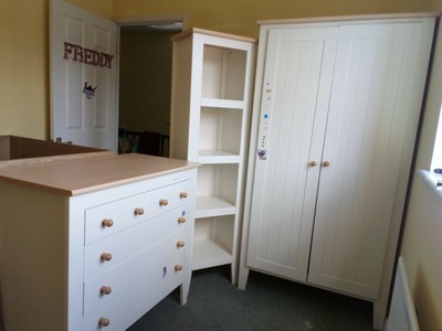 childrens wardrobe and drawers set