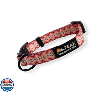 Peak Performance Pets Overlook Waterproof Dog Collar | Medium Coral Tribal, D