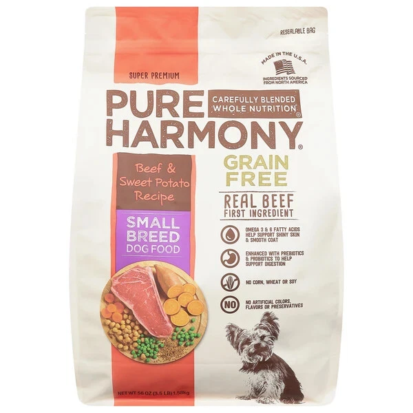 Pure Harmony Small Breed Grain Free Beef & Sweet Potato Recipe Dog Food 3.5 LB