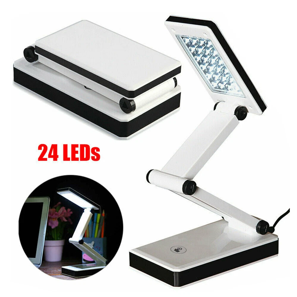 24 LED Portable Folding Desk Light Table Lamp USB Sensitive Touch Control O1B8
