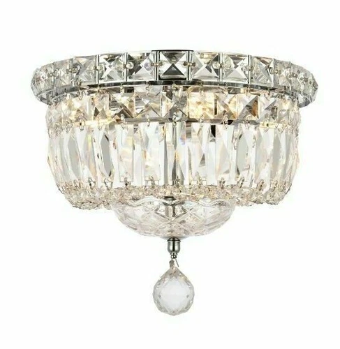 Crystal Chandelier Flush Mount Ceiling 4 Light Fixture Hallway Bathroom Bedroom - Picture 6 of 9