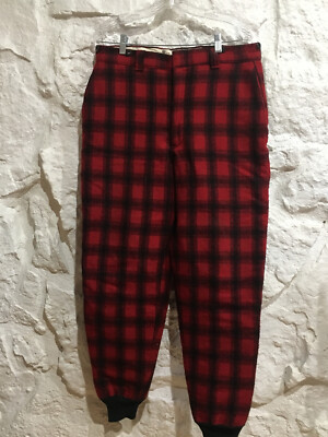 Vintage WOOLRICH Buffalo Plaid Heavy Wool HUNTING PANTS 32 x 30 | eBay