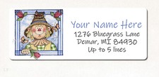 Primitive Country Autumn Scarecrow Personalized Return Address Labels