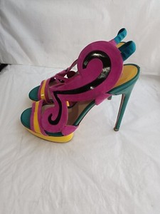 Nicholas Kirkwood Color-Block Suede & Patent Leather Heels Sandals sz 40 $1200