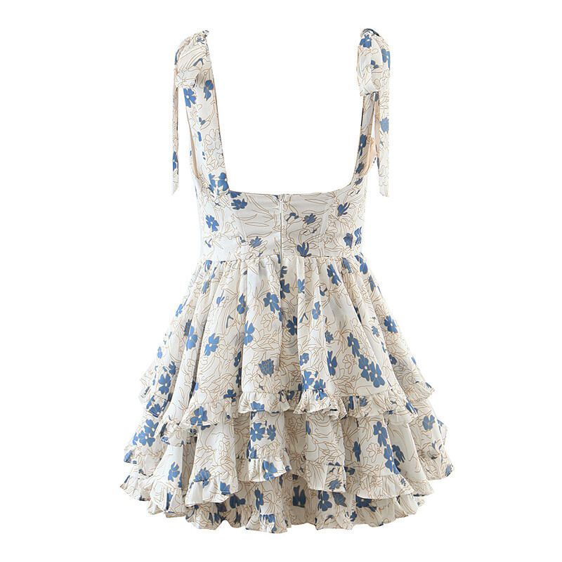 ワンピース Cherry Pattern Layered Cami Dress mocha 専用 Cherry Pattern Layered Cami Dress