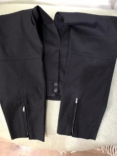 Ralph Lauren Black Label - Smart Black Cotton Trousers Zip Ankles - UK12 - Picture 6 of 15