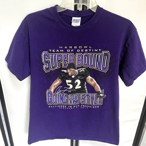 Baltimore Ravens Harbowl Super Bowl Shirt Ray Lewis women Medium or Men Small D8 - Picture 8 of 9
