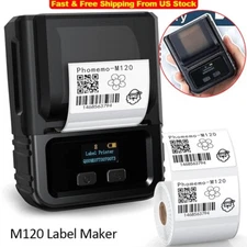 Phomemo M120 Label Maker Machine Bluetooth Barcode Printer Thermal Printer LOT